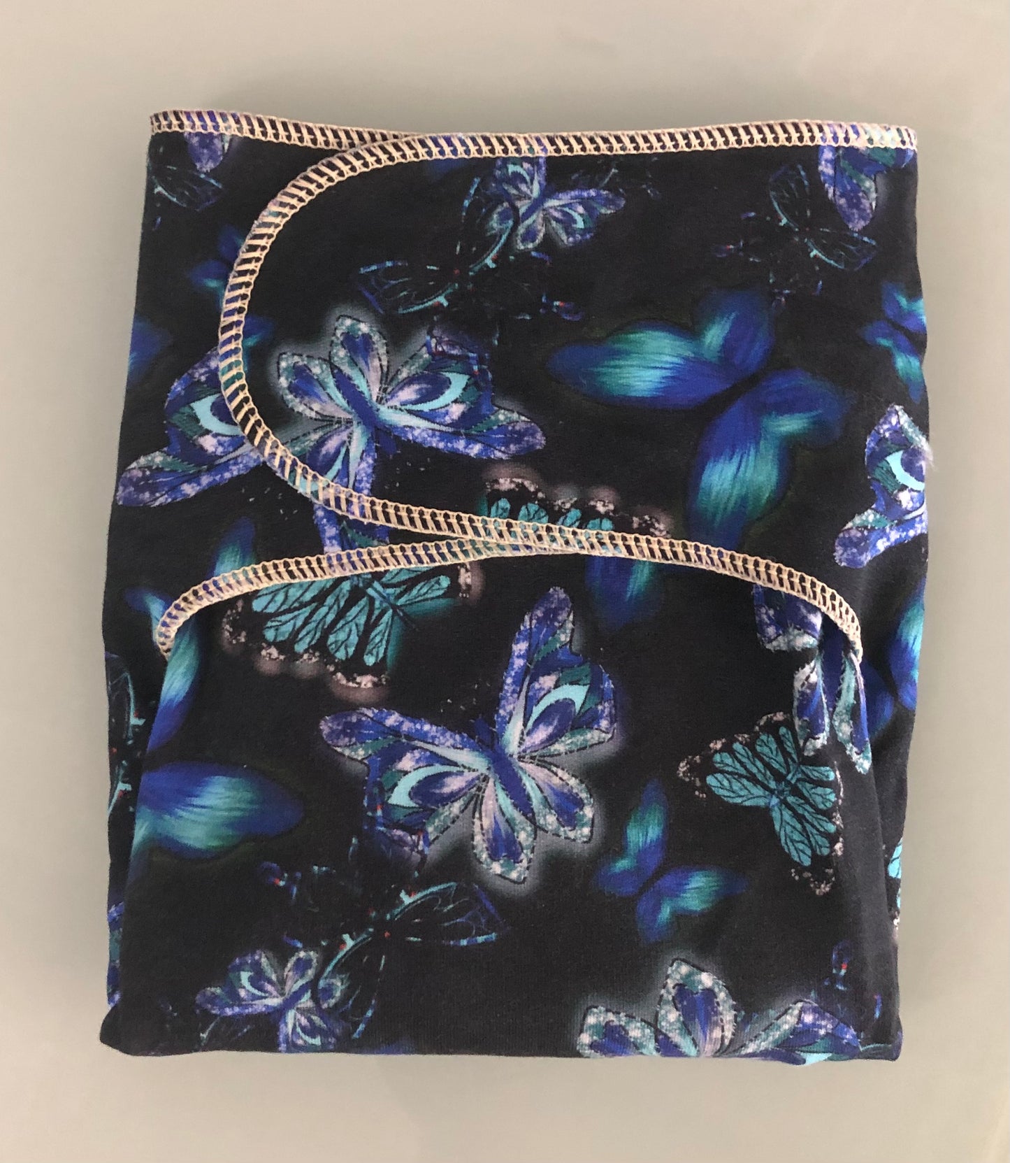 Printed Stretchy Preflat - Blue Butterfly - 2 Layer OS