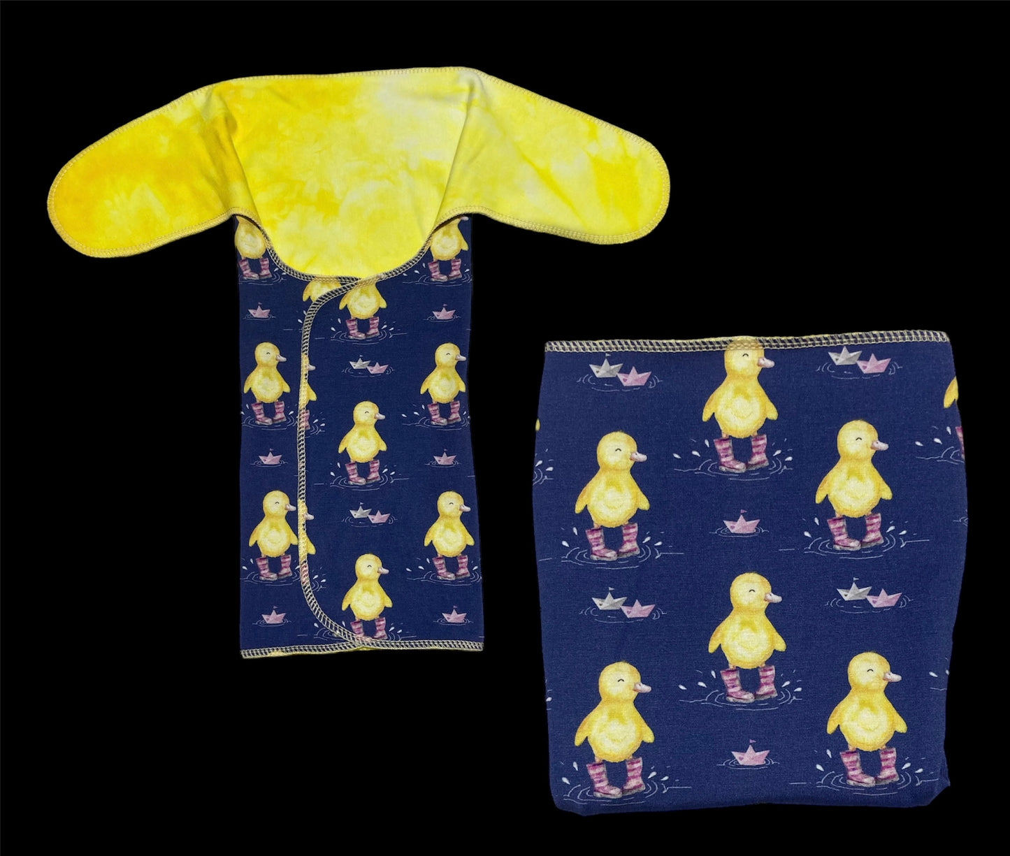 Printed Stretchy Preflat - Yellow Duckies - 2 Layer OS